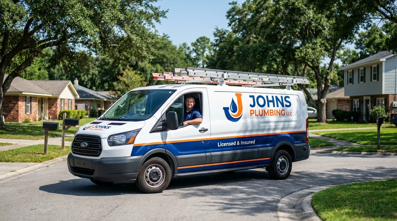 Johns Plumbing LLC service van in Towanda, PA